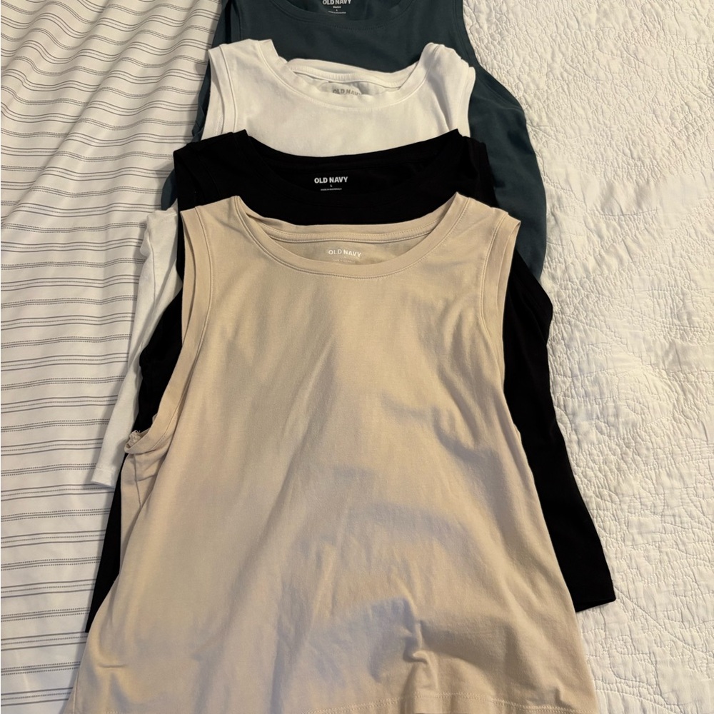 Old Navy Women's Tank Tops - Beige, Black, White, Green
